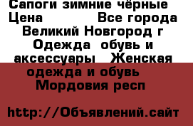 Сапоги зимние чёрные › Цена ­ 3 000 - Все города, Великий Новгород г. Одежда, обувь и аксессуары » Женская одежда и обувь   . Мордовия респ.